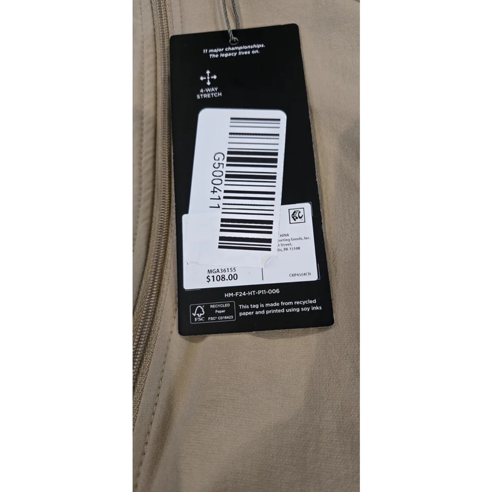 Walter Hagen Performance 11 Jacket Men's Sz Large New With Tags Tan Color (C-28)